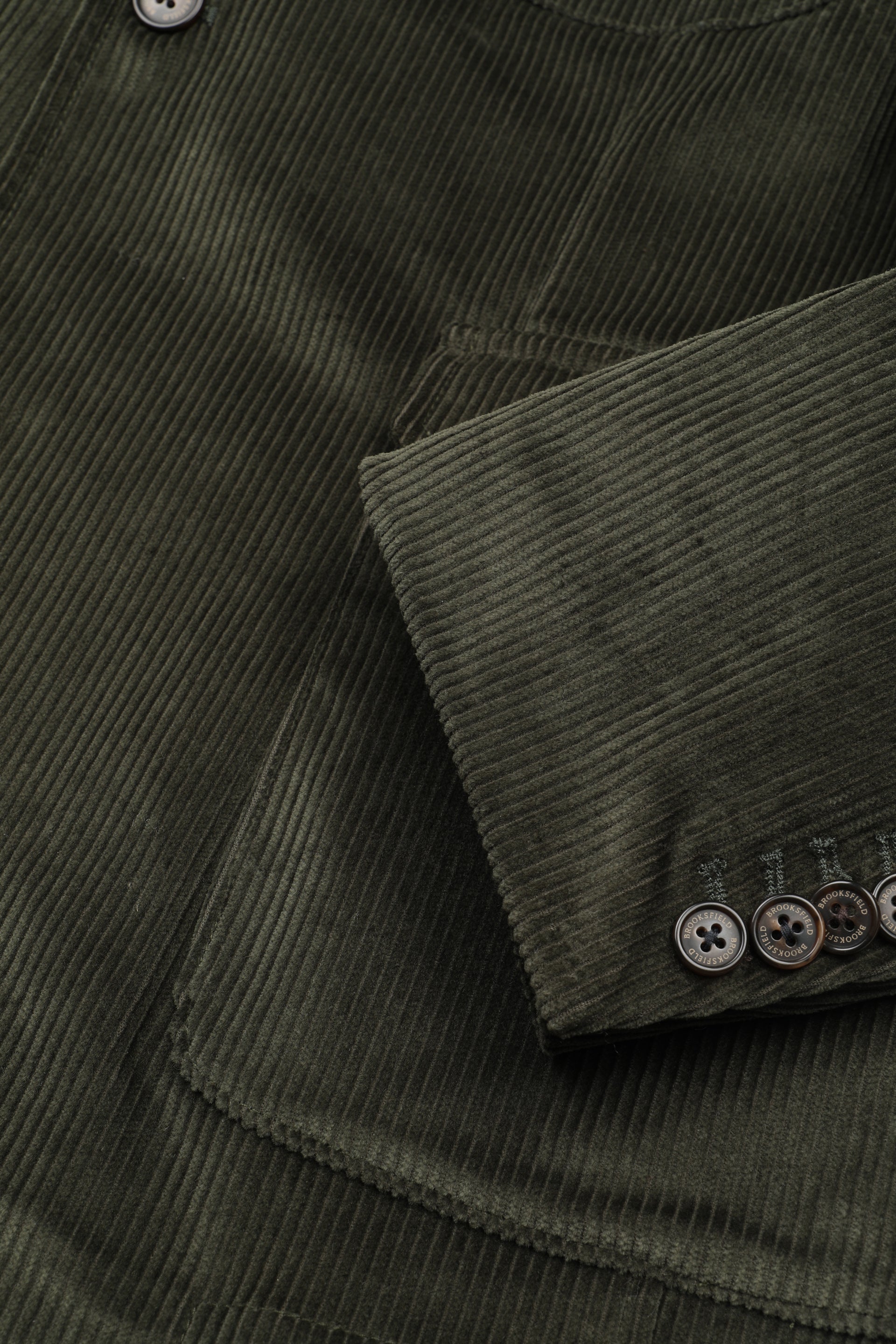 Blazer in velluto a coste di cotone stretch, semifoderato. Verde - Loden