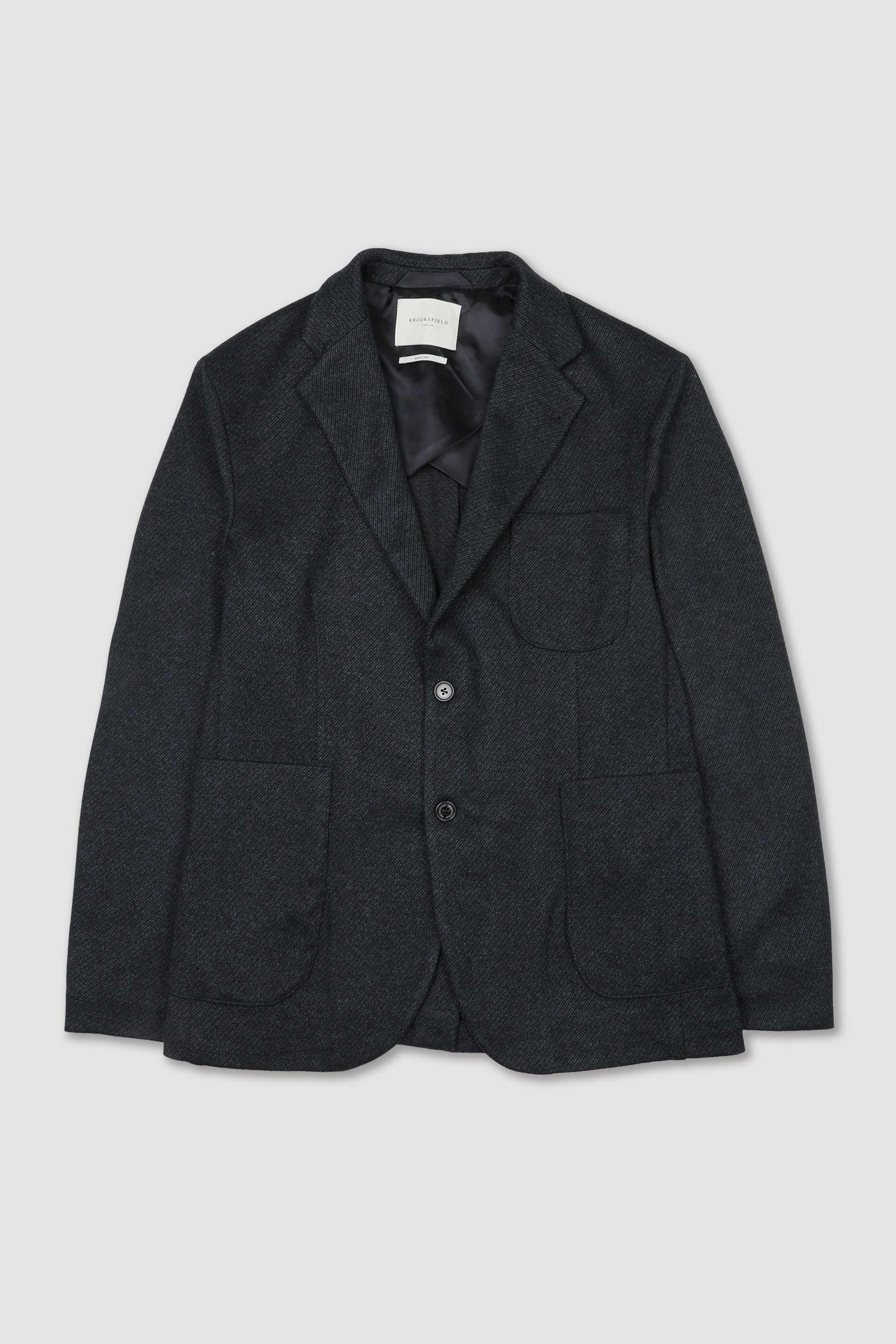 Blazer in jersey tecnico stretch con trama in diagonale, semifoderato. Blu - Blu/nero