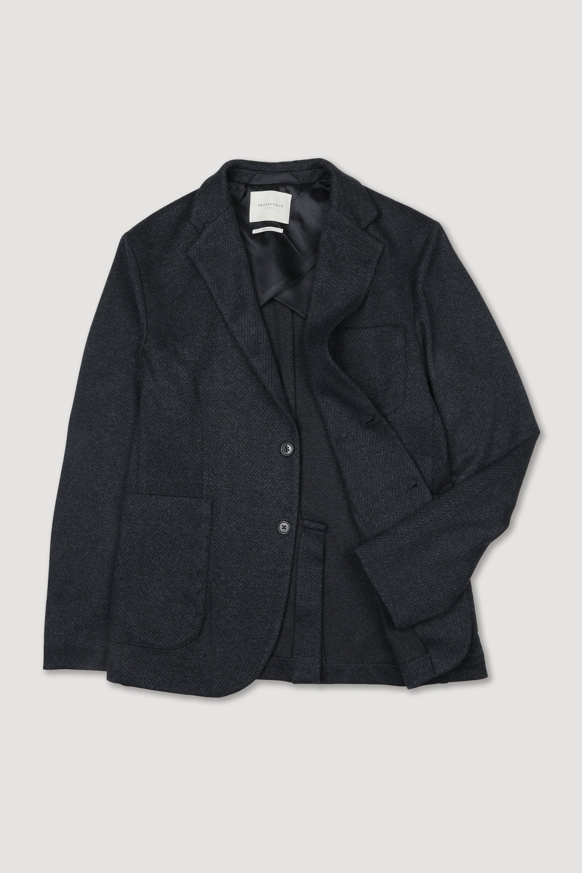 Blazer in jersey tecnico stretch con trama in diagonale, semifoderato. Blu - Blu/nero