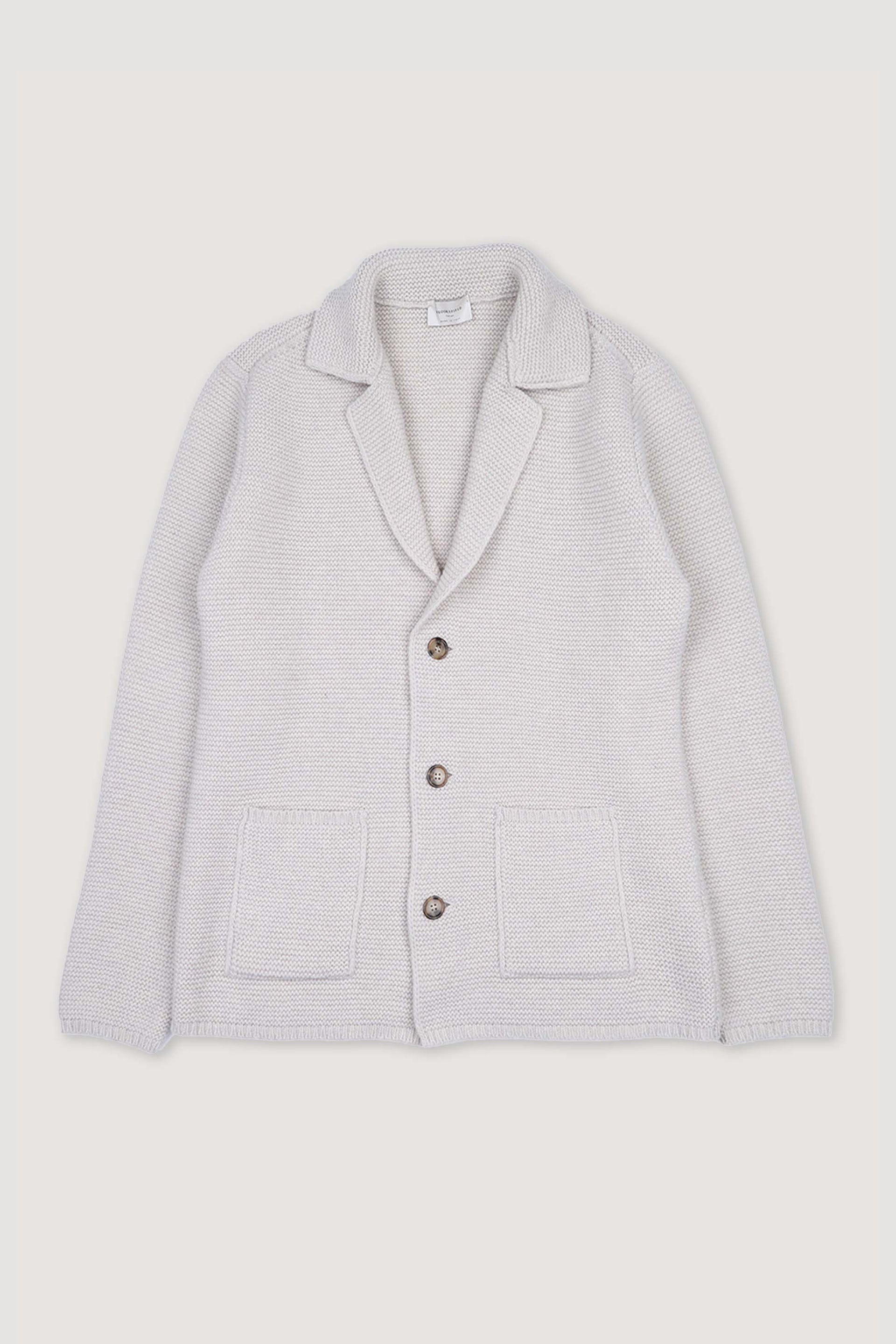 Blazer realizzato in maglia misto lana con punto links. Beige - Caffelatte