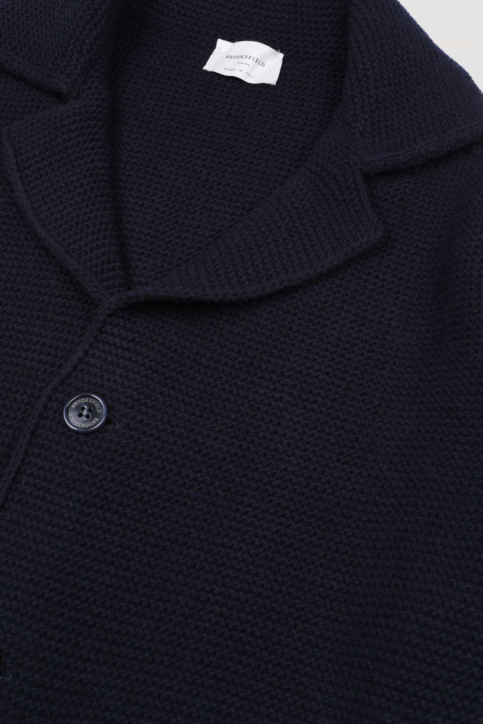 Blazer realizzato in maglia misto lana con punto links. Blu - Night blue