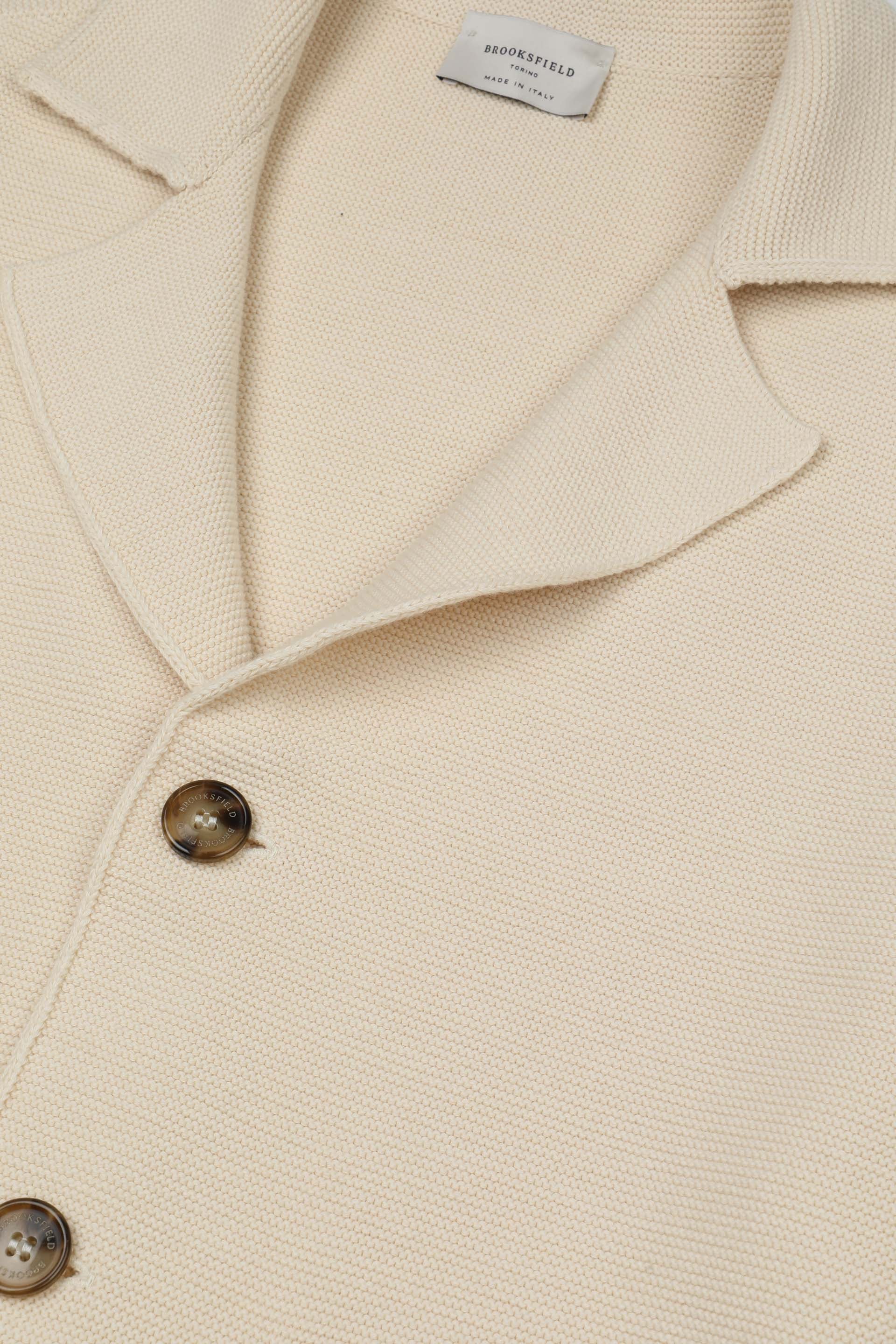 MAGLIA, CARDIGAN BUTTON UP, MISTO ALPACA JACQUARD - Panna