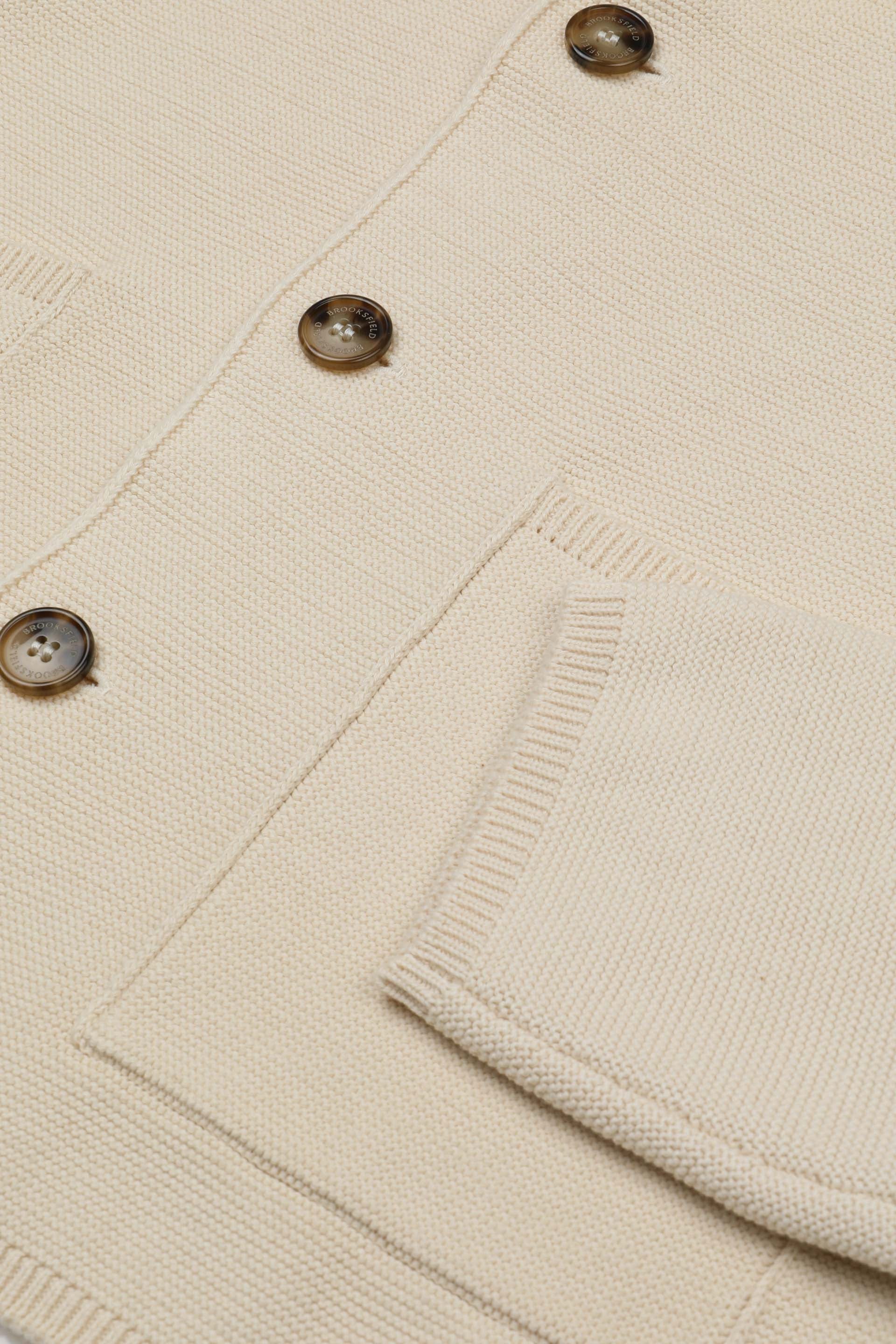 MAGLIA, CARDIGAN BUTTON UP, MISTO ALPACA JACQUARD - Panna