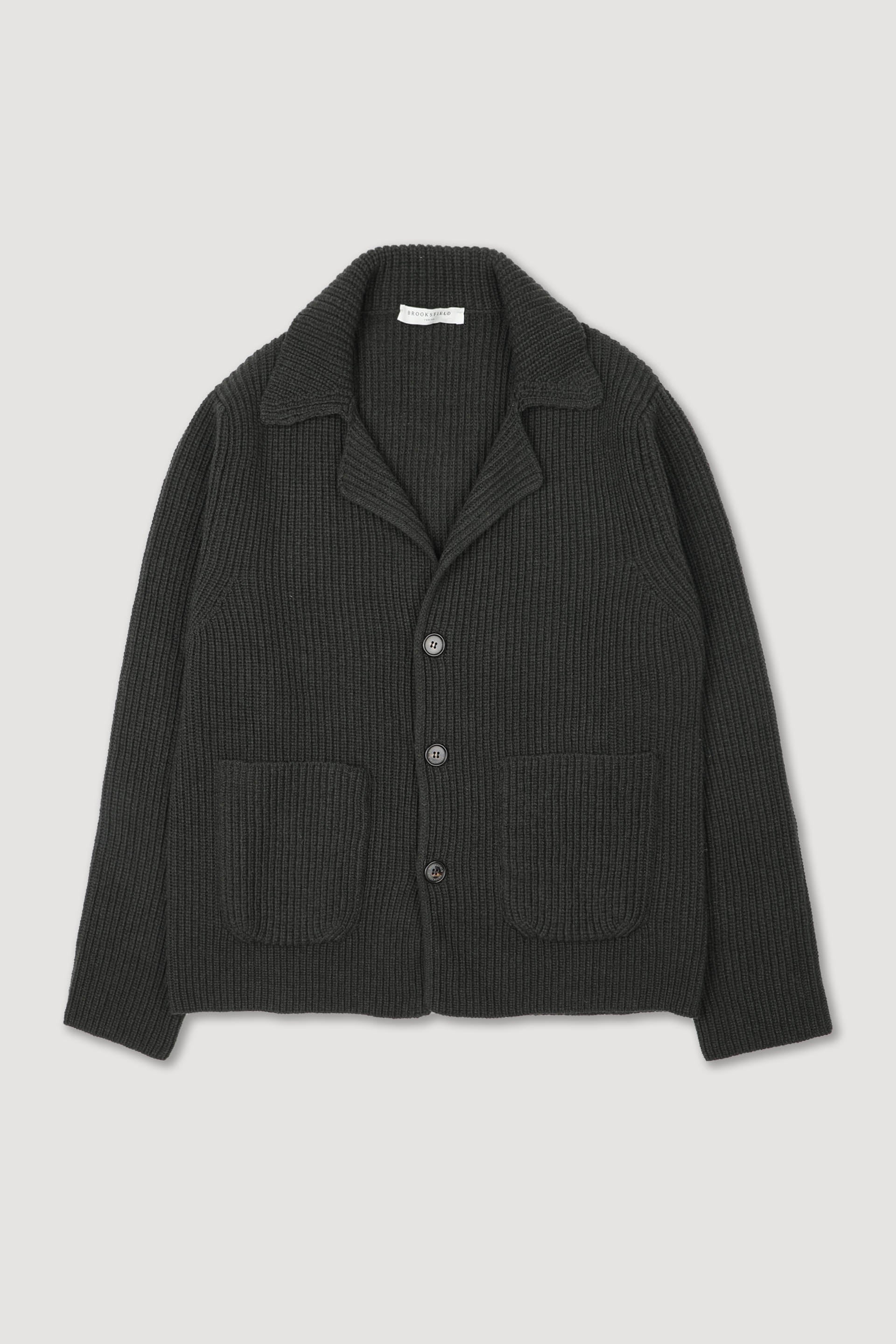 Blazer realizzato in mezza maglia inglese in misto lana. Verde - Loden
