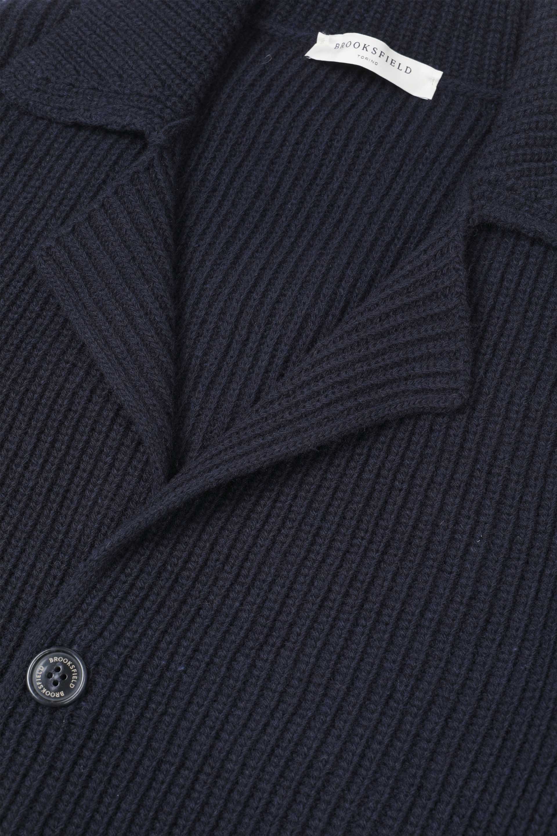 UOMO-BLAZER MONOPETTO CON TASCHE E BOTTONI, MEZZA MAGLIA INGLESE, MISTO LAMBSWOOL (FIN.5) - Night blue