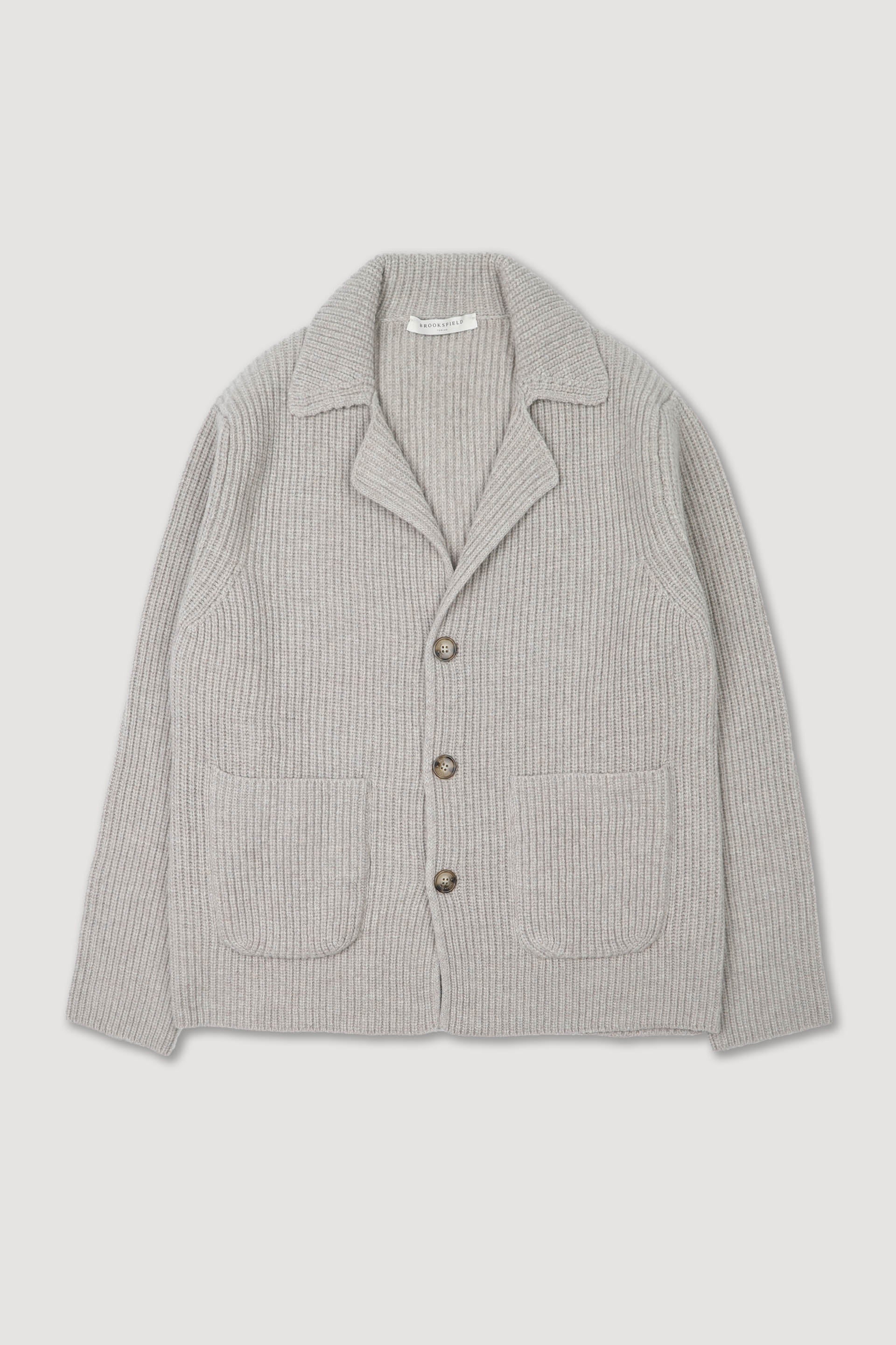 Blazer realizzato in mezza maglia inglese in misto lana. Beige - Geyser