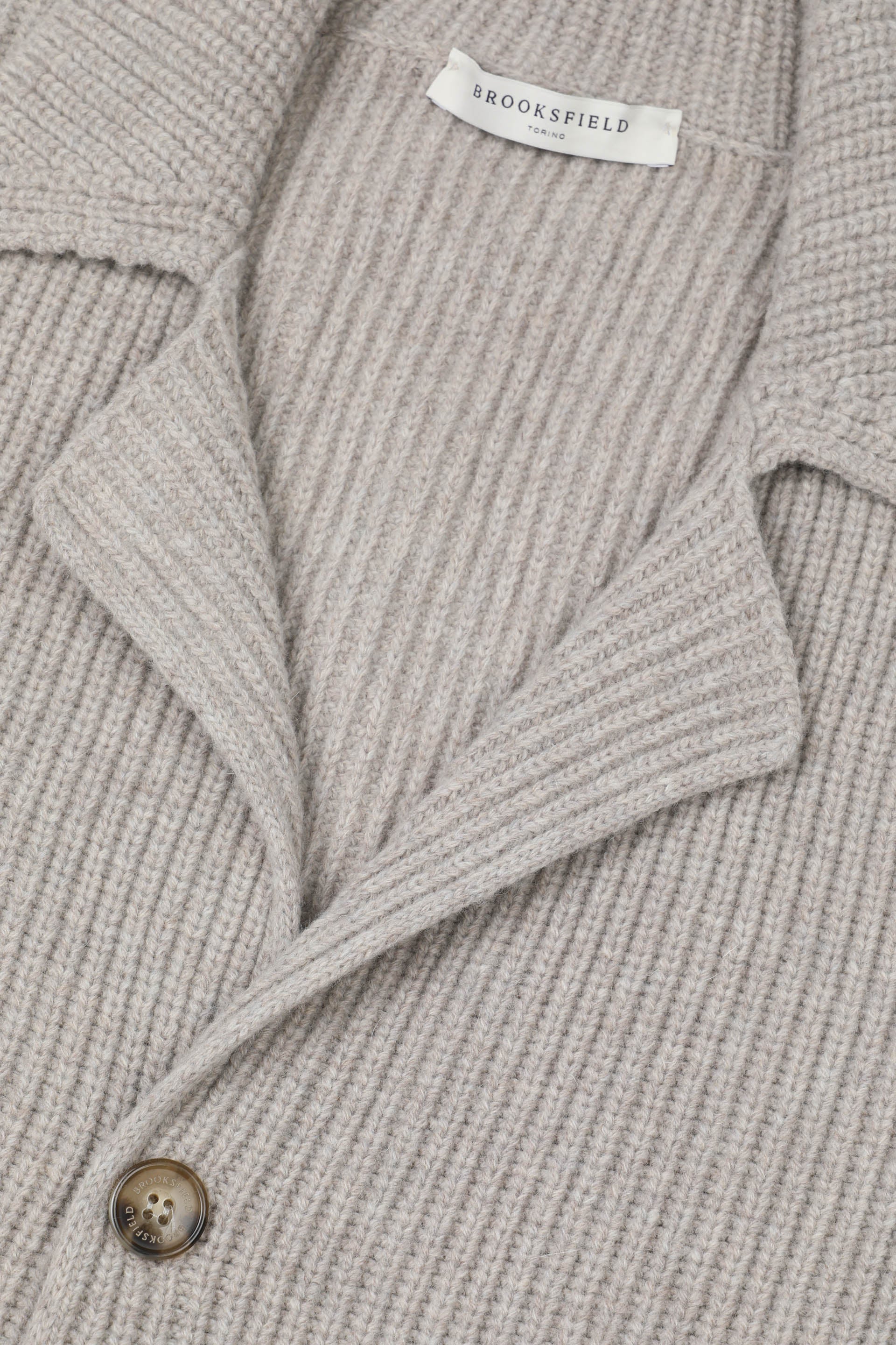 Blazer realizzato in mezza maglia inglese in misto lana. Beige - Geyser