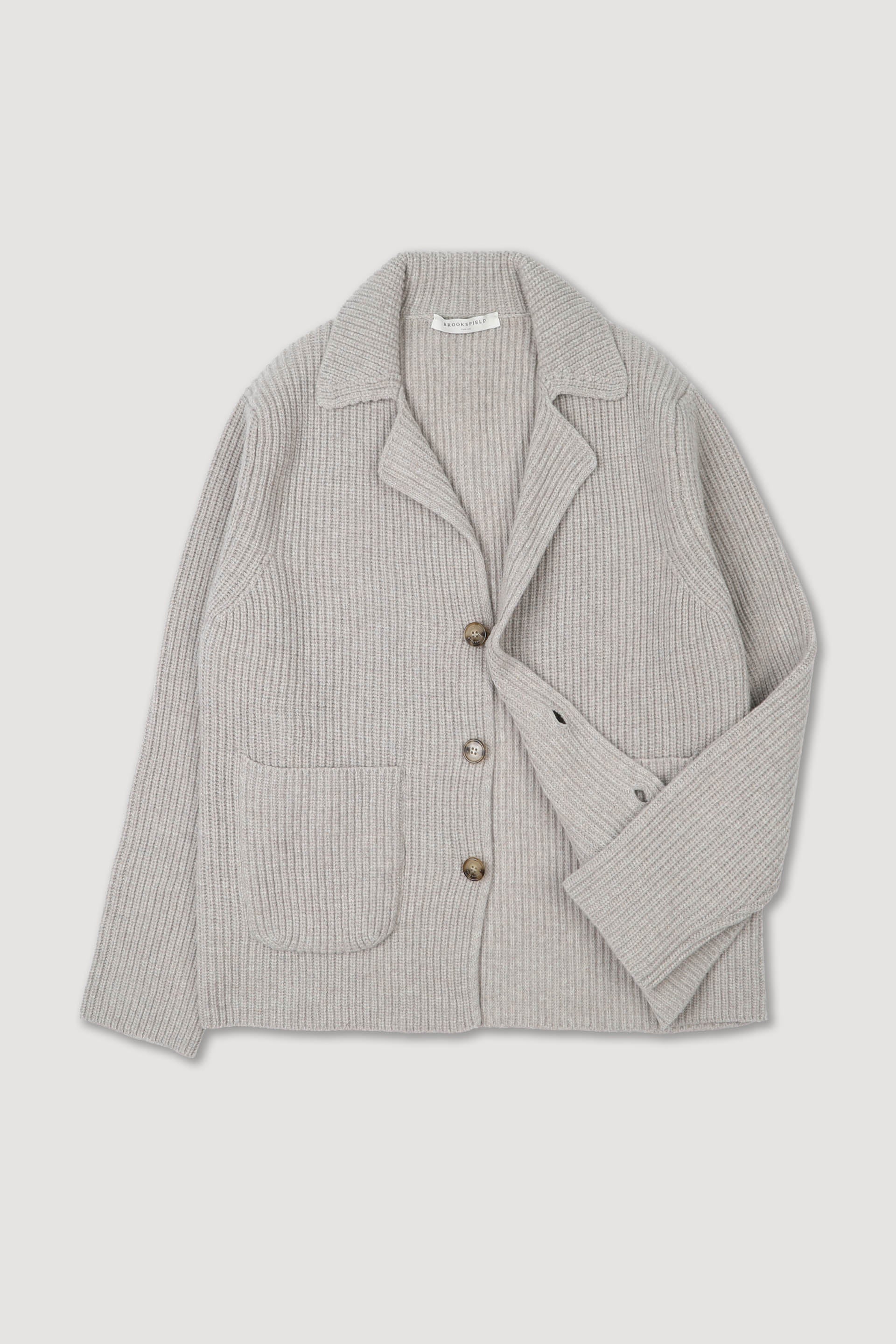 Blazer realizzato in mezza maglia inglese in misto lana. Beige - Geyser