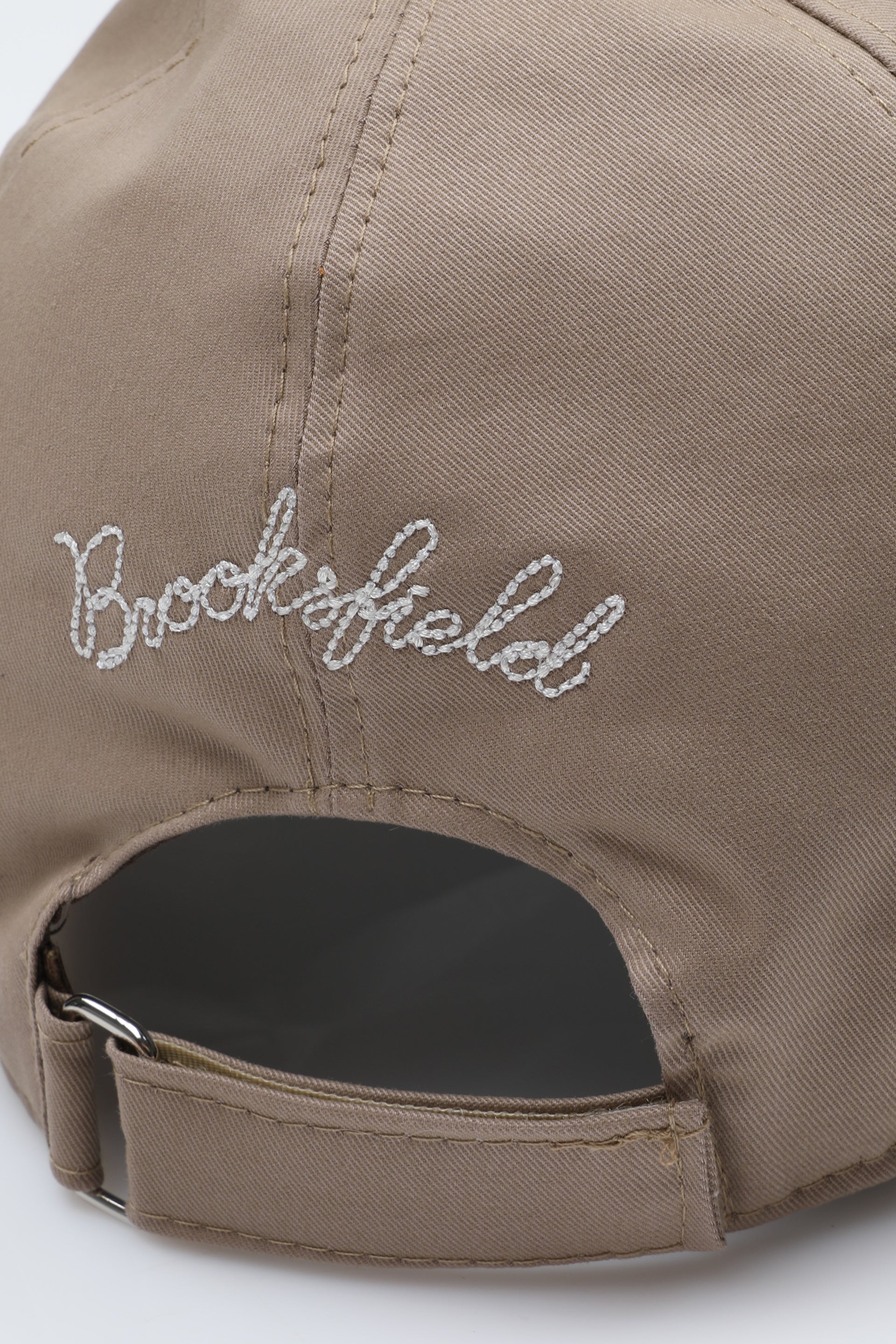 Cappellino baseball in twill di cotone stretch con ricamo. Beige - Tortora/Off white