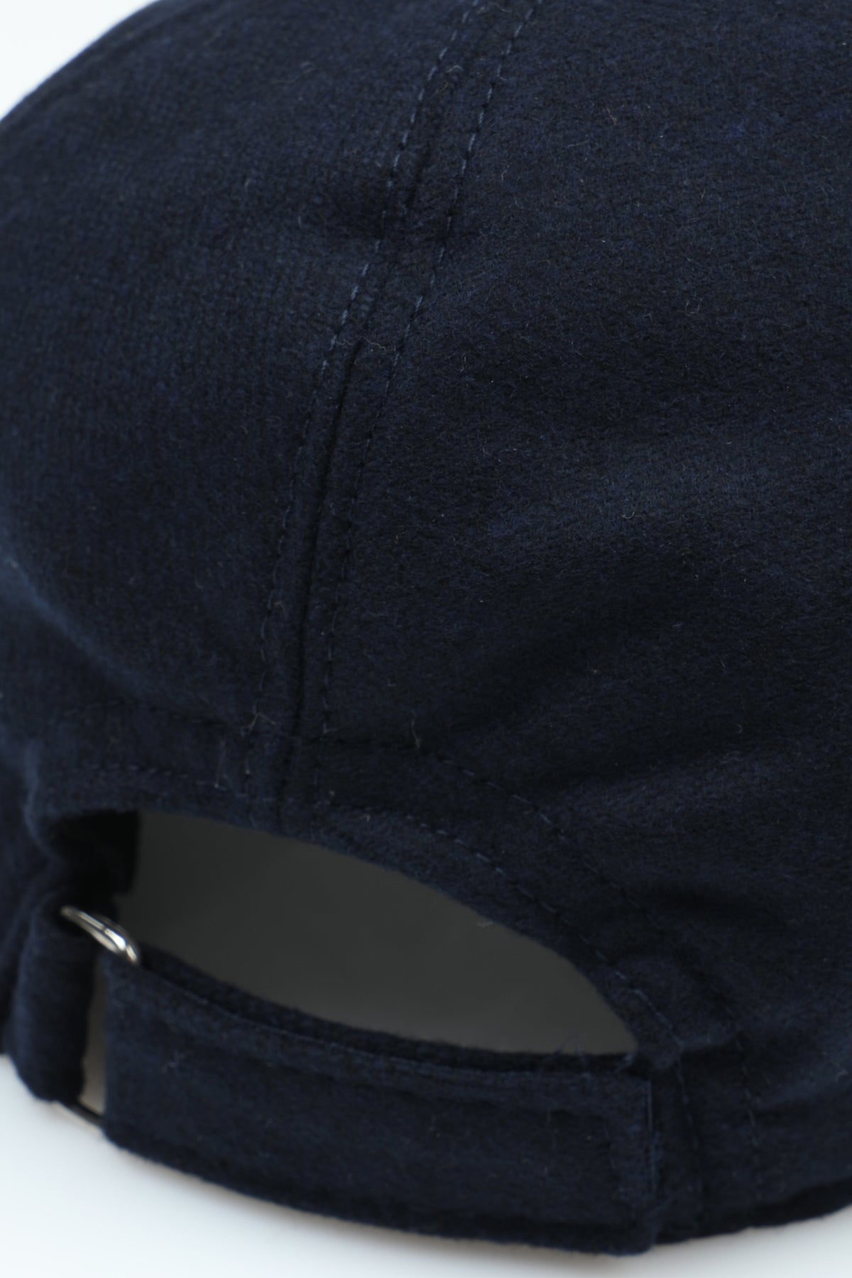 Cappellino baseball in flanella misto lana - Blu scuro