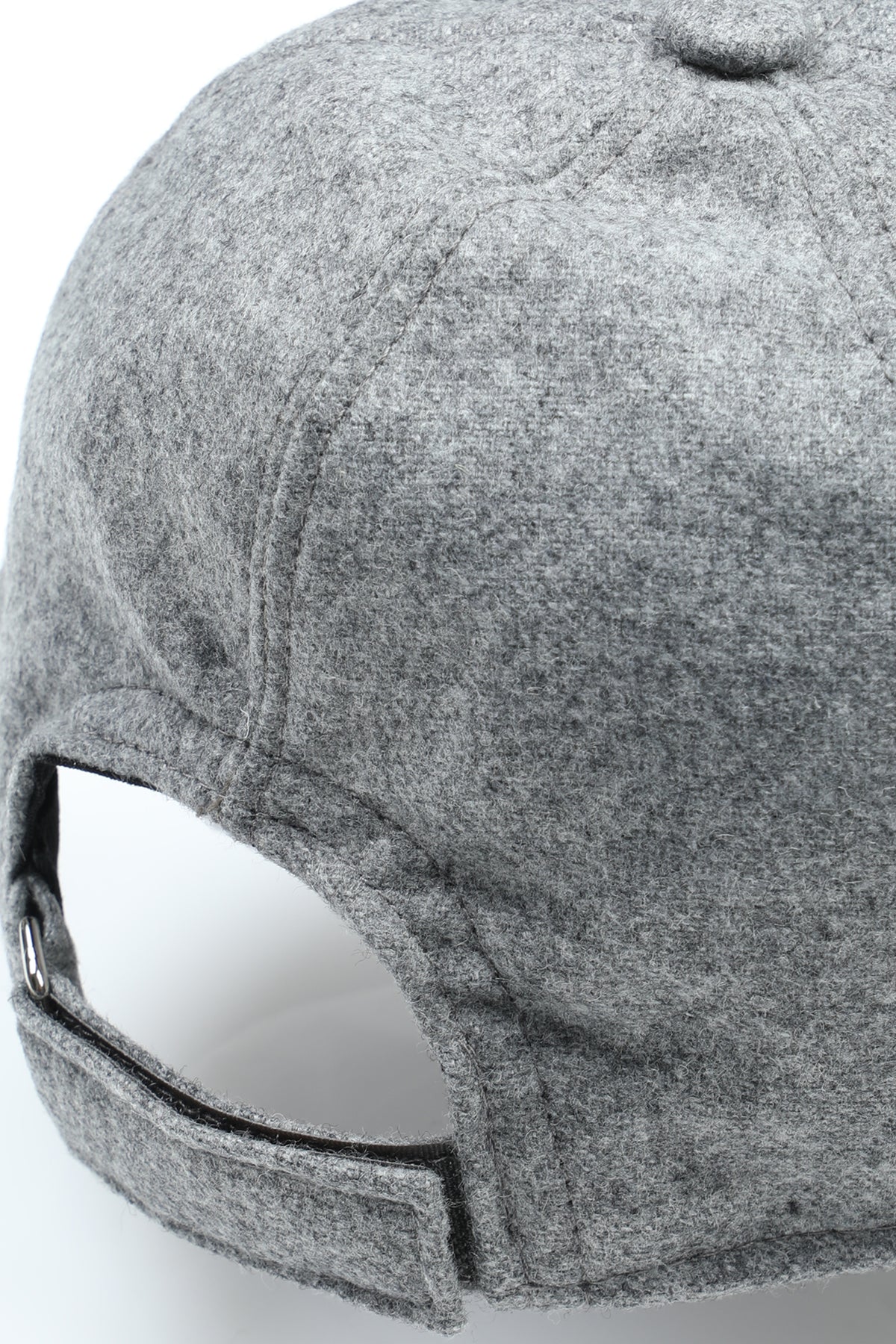 Cappellino baseball in flanella misto lana - Grigio chiaro