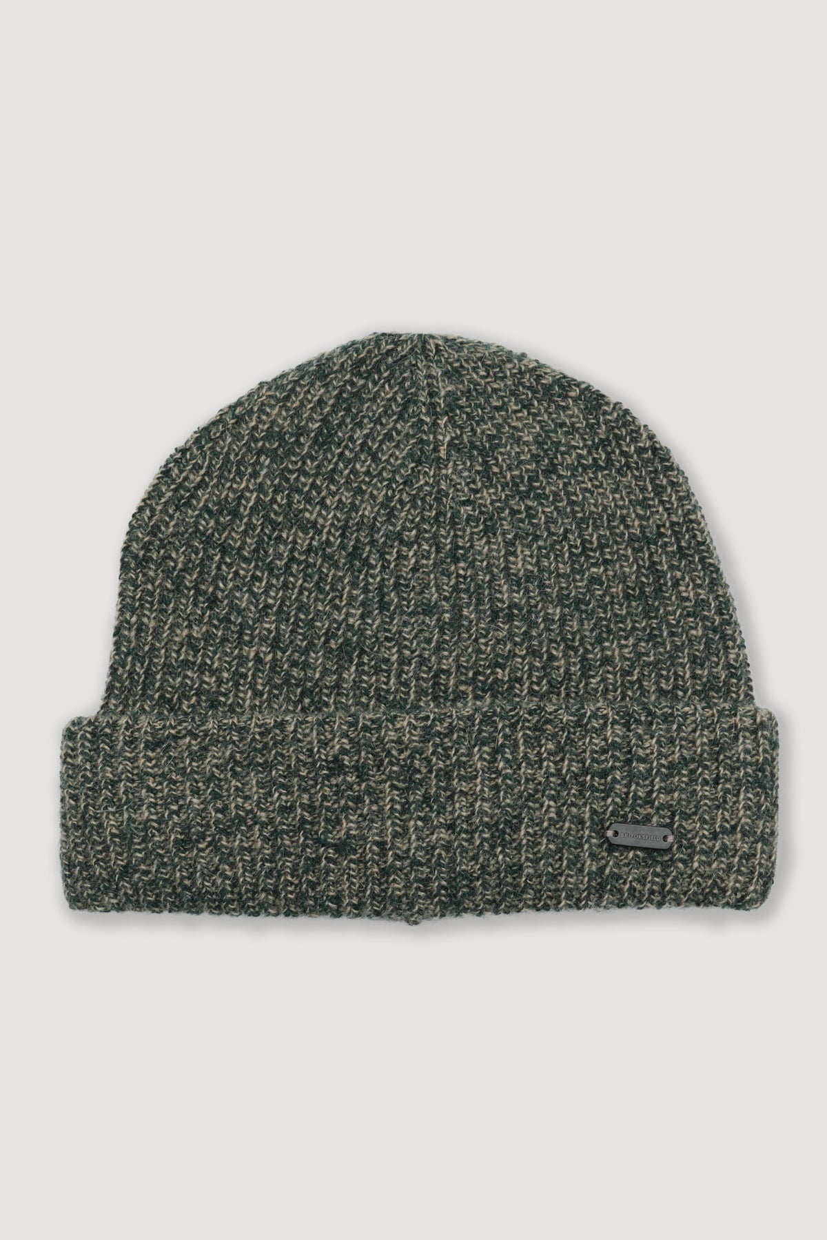 Berretto a coste in misto alpaca con risvolto. Verde - Verde moulinè