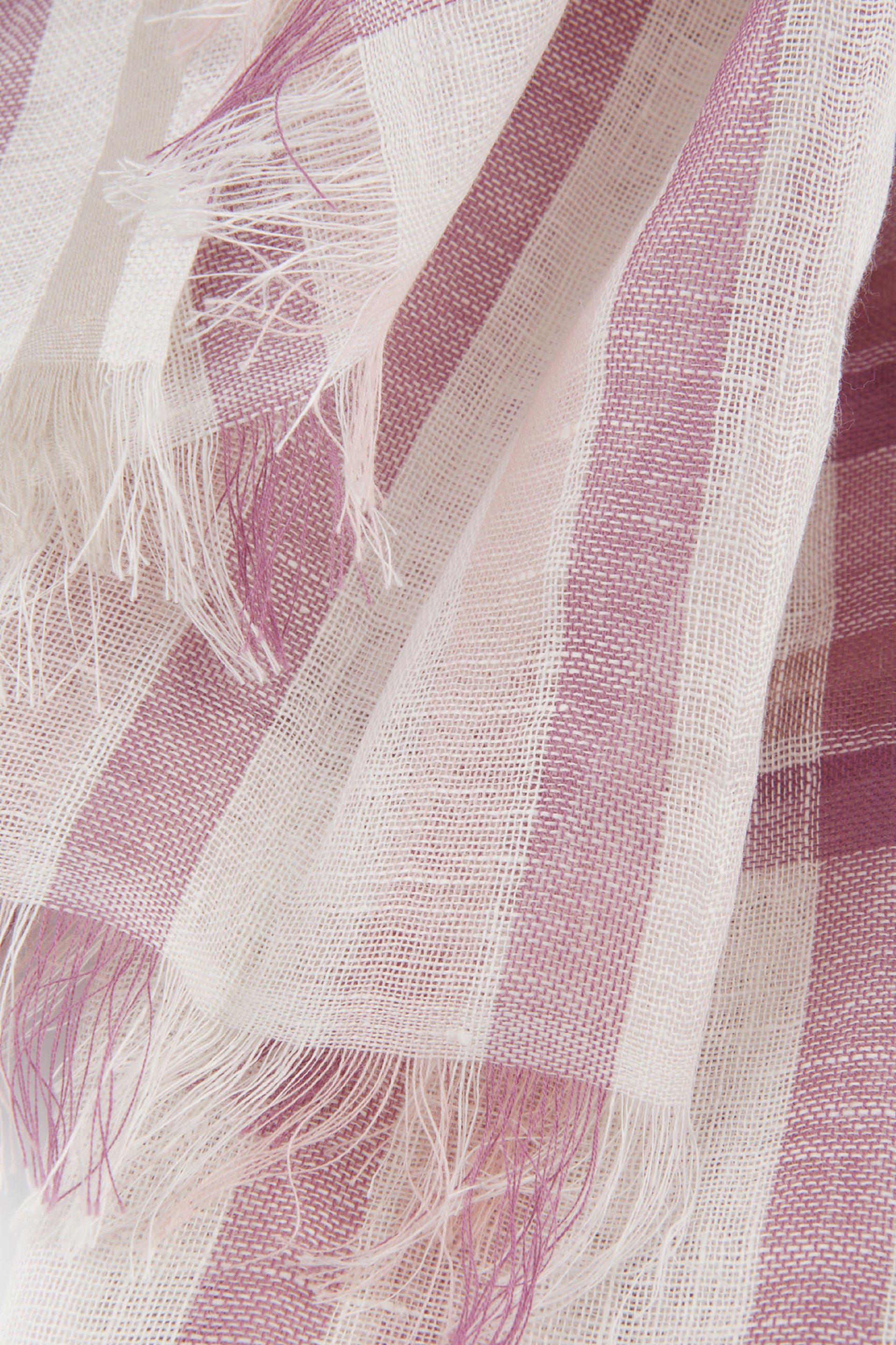 SCIARPA DI COTONE RIGATO - White/rose