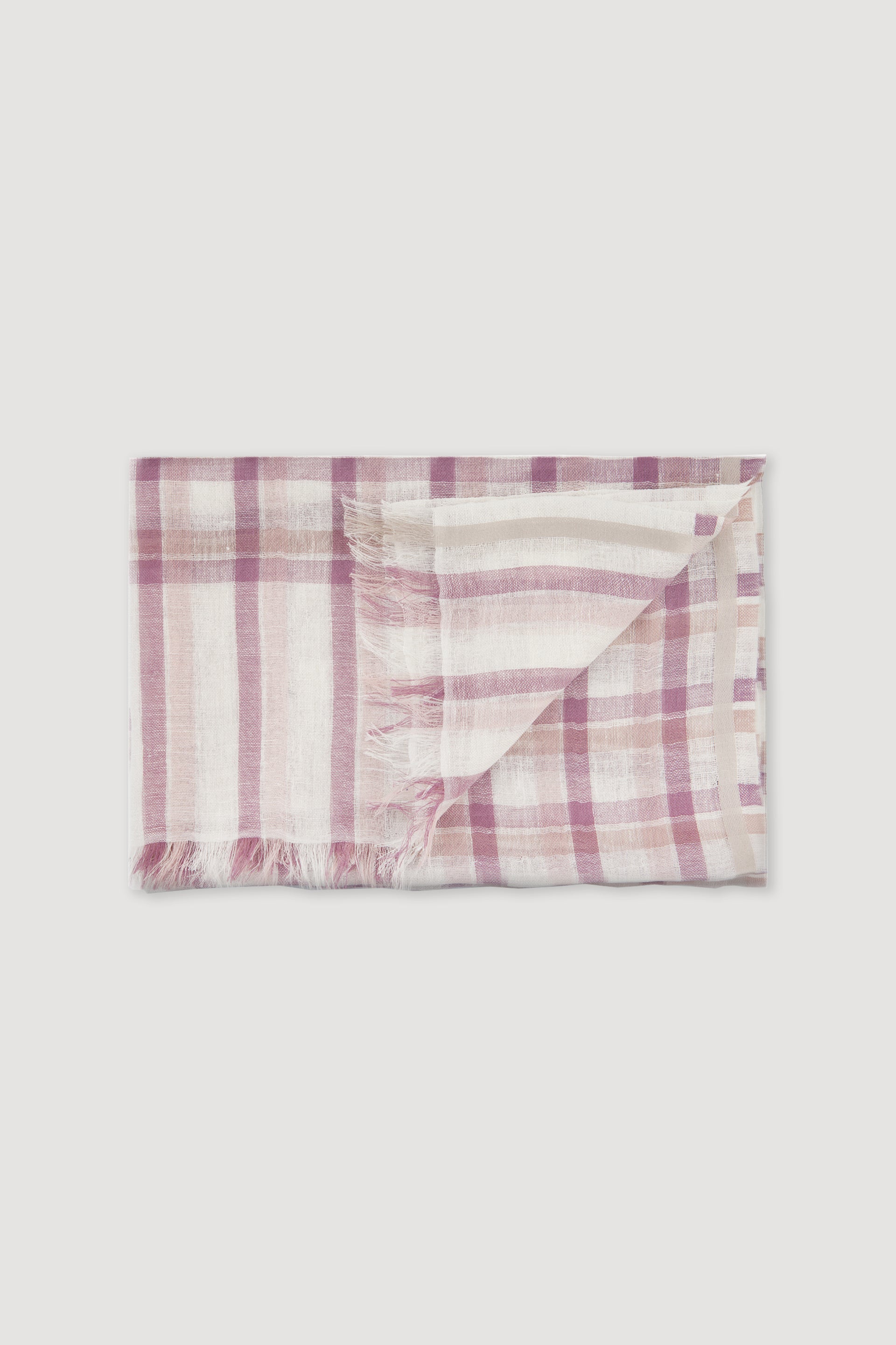 SCIARPA DI COTONE RIGATO - White/rose