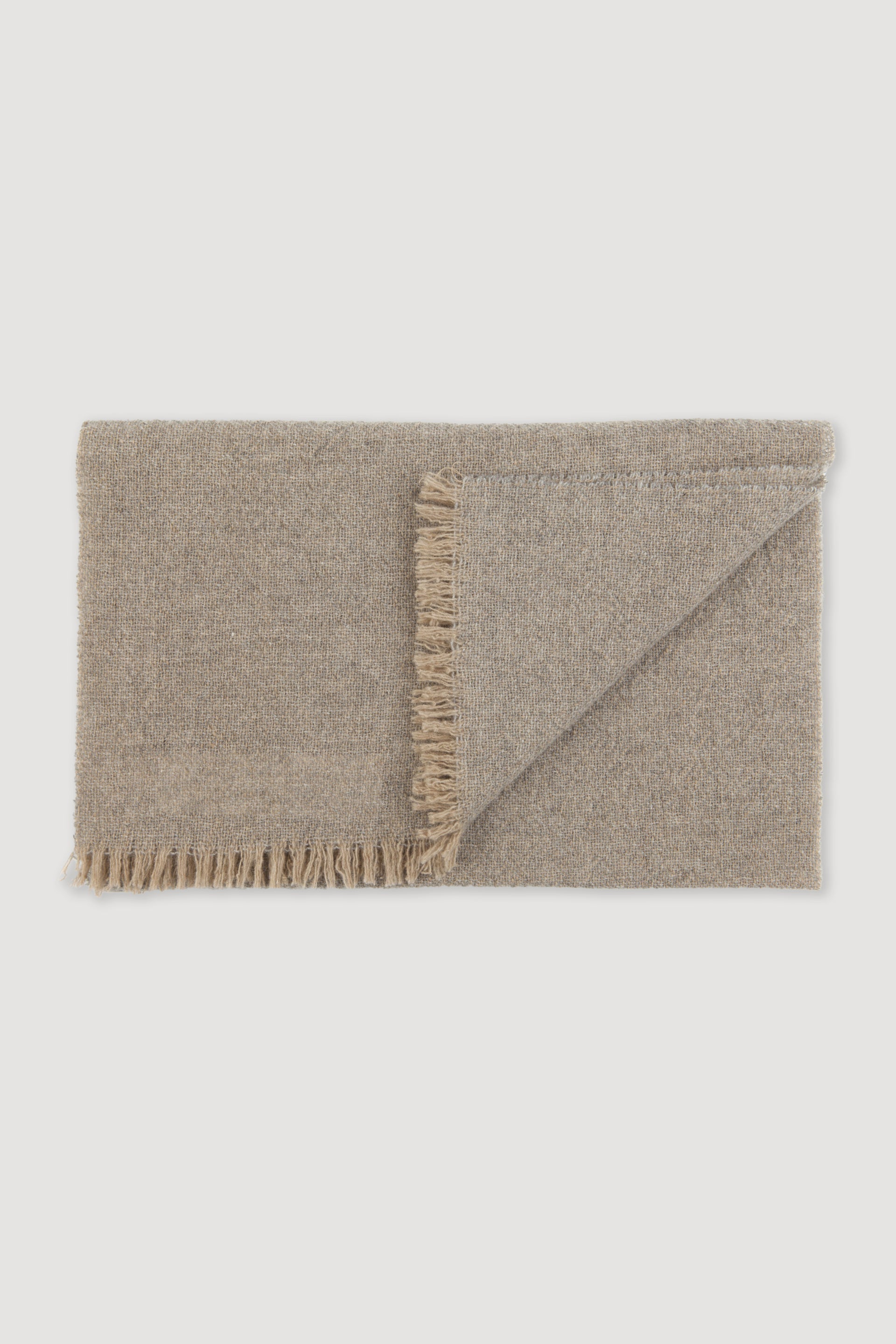 UOMO-SCIARPA CON FRANGE IN LANA UNITA - Silver grey