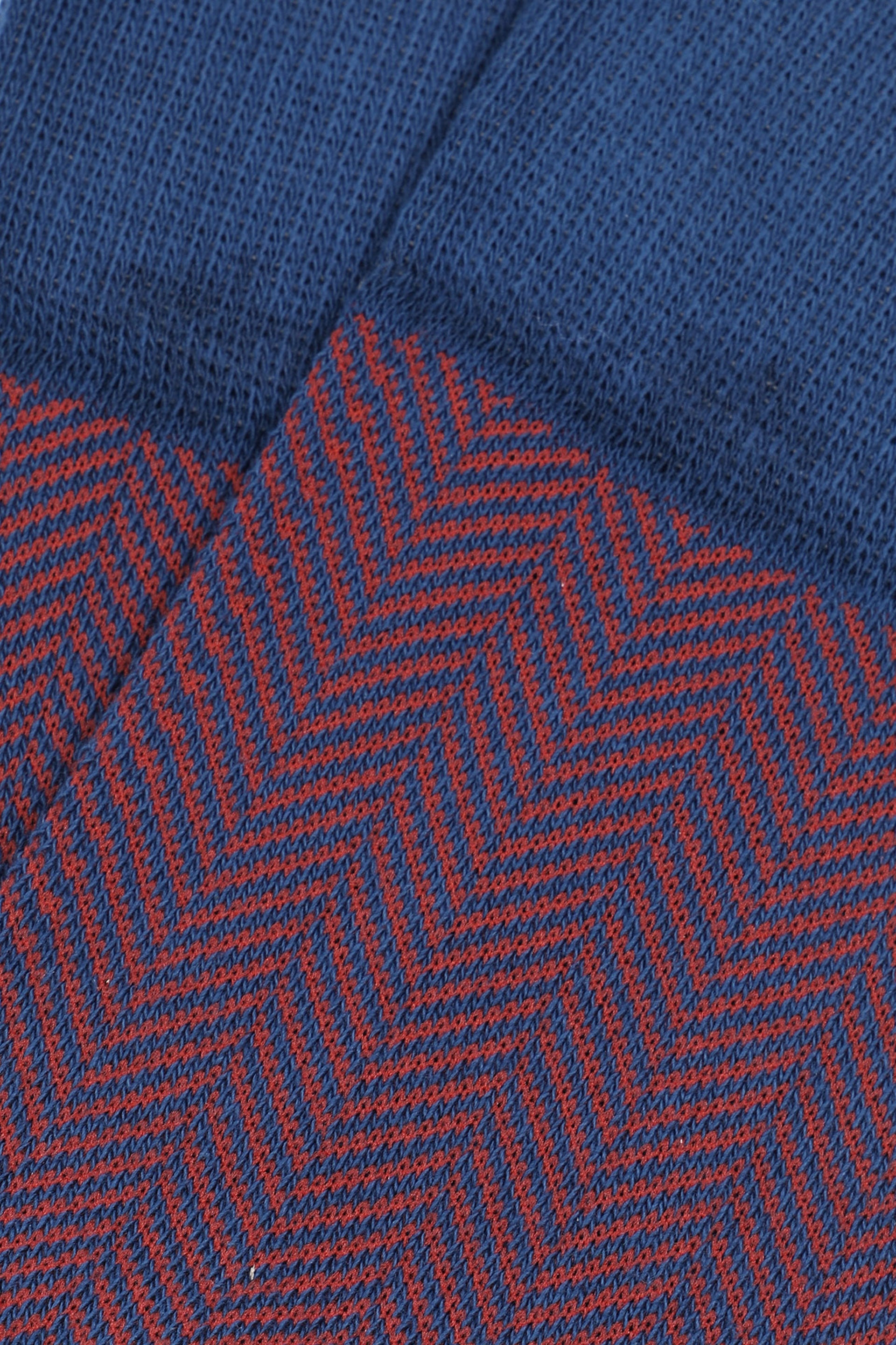 CALZE, LUNGA,  MISTO COTONE STRETCH MINI MOTIVO - Denim/terra di siena