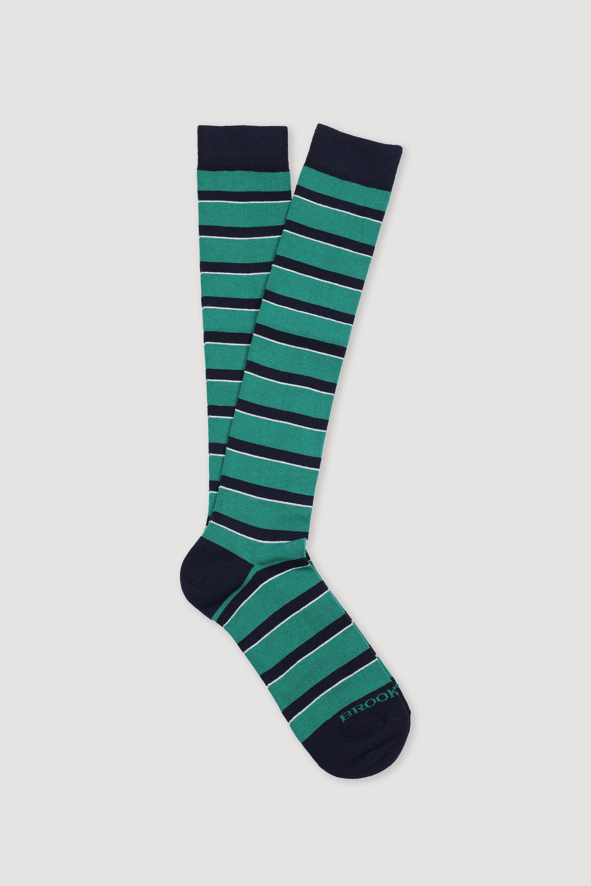 Calze lunghe riga bicolore, cotone elasticizzato - Navy/Green