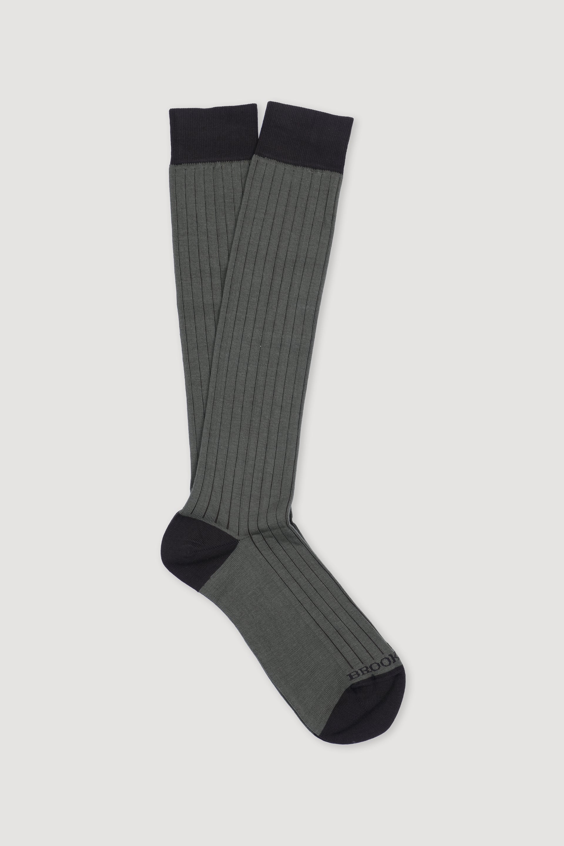 UOMO-CALZA LUNGA COSTA VANISE ,MISTO COTONE STRETCH - Verde/marrone sc.