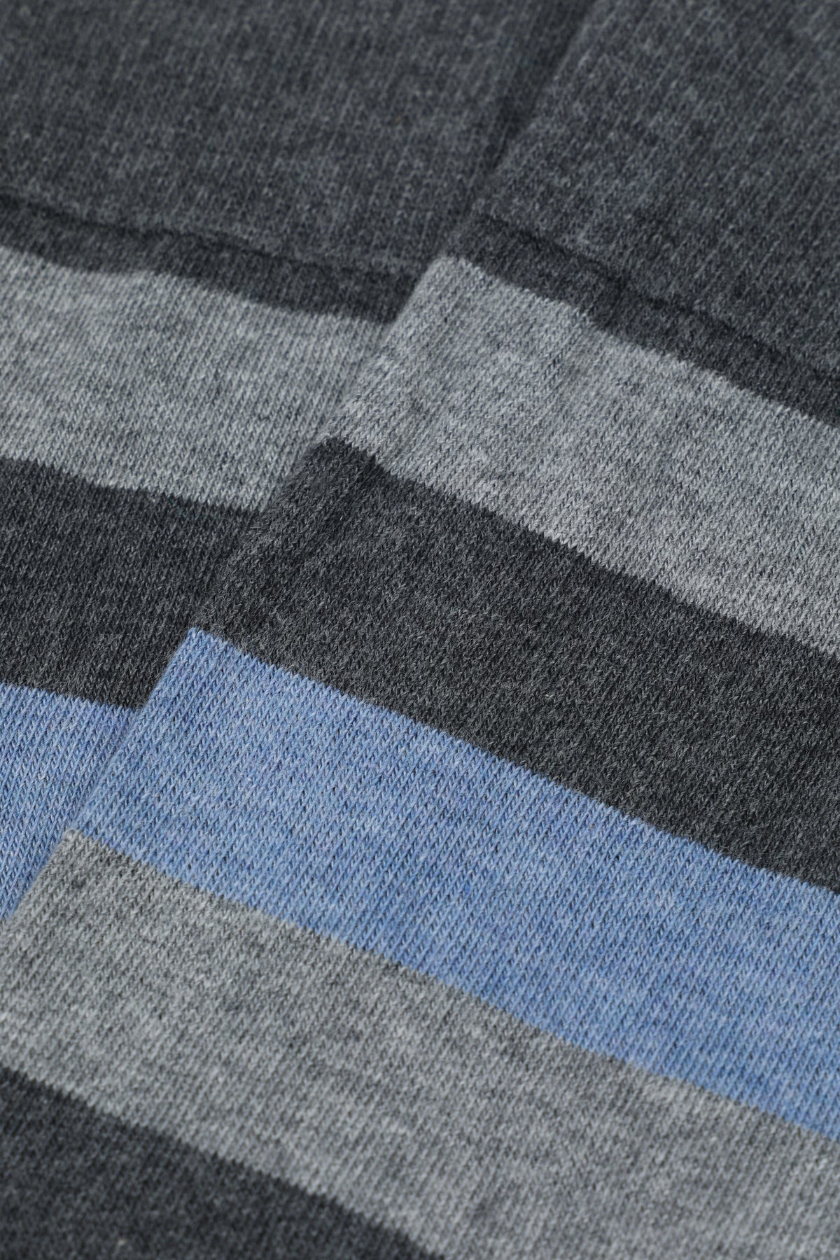 Calze lunghe riga multicolore, cotone elasticizzato - Antracite/Grigio/Azzurro