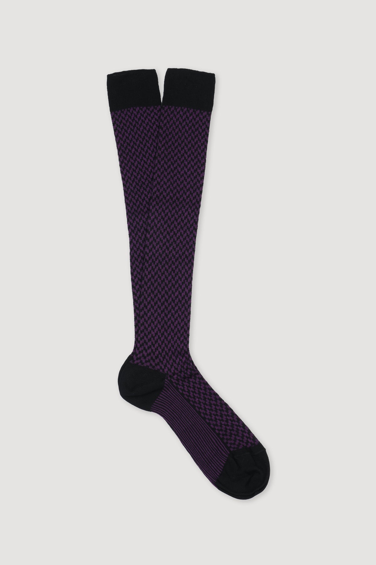 Calze lunghe in jacquard, cotone elasticizzato. Blu - Blu/Viola