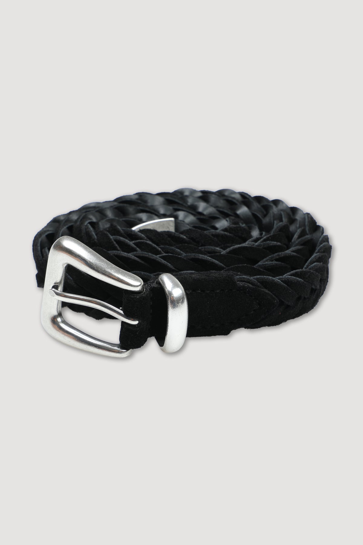 Cintura in suede intrecciata - Nero