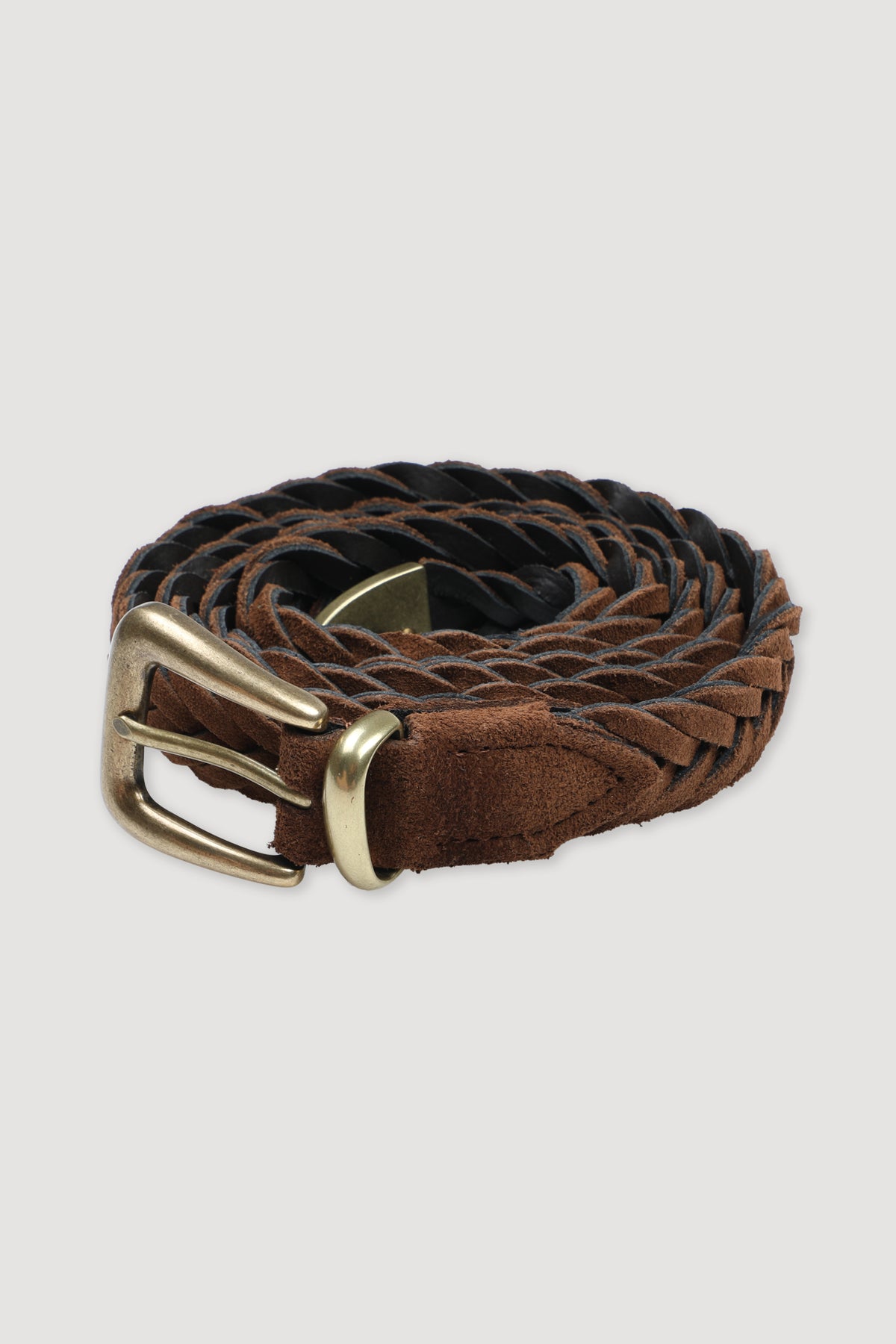 Cintura in suede intrecciata - Marrone
