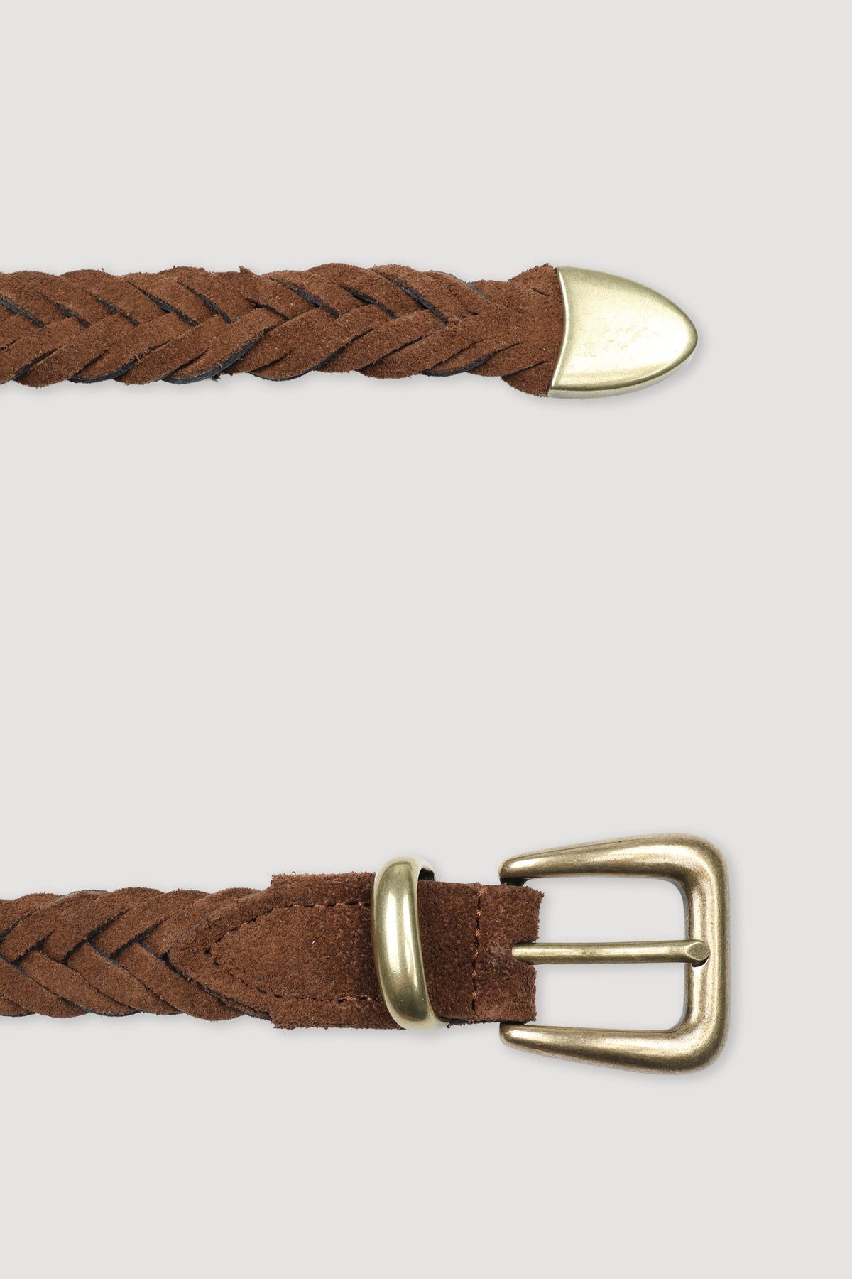 Cintura in suede intrecciata - Marrone