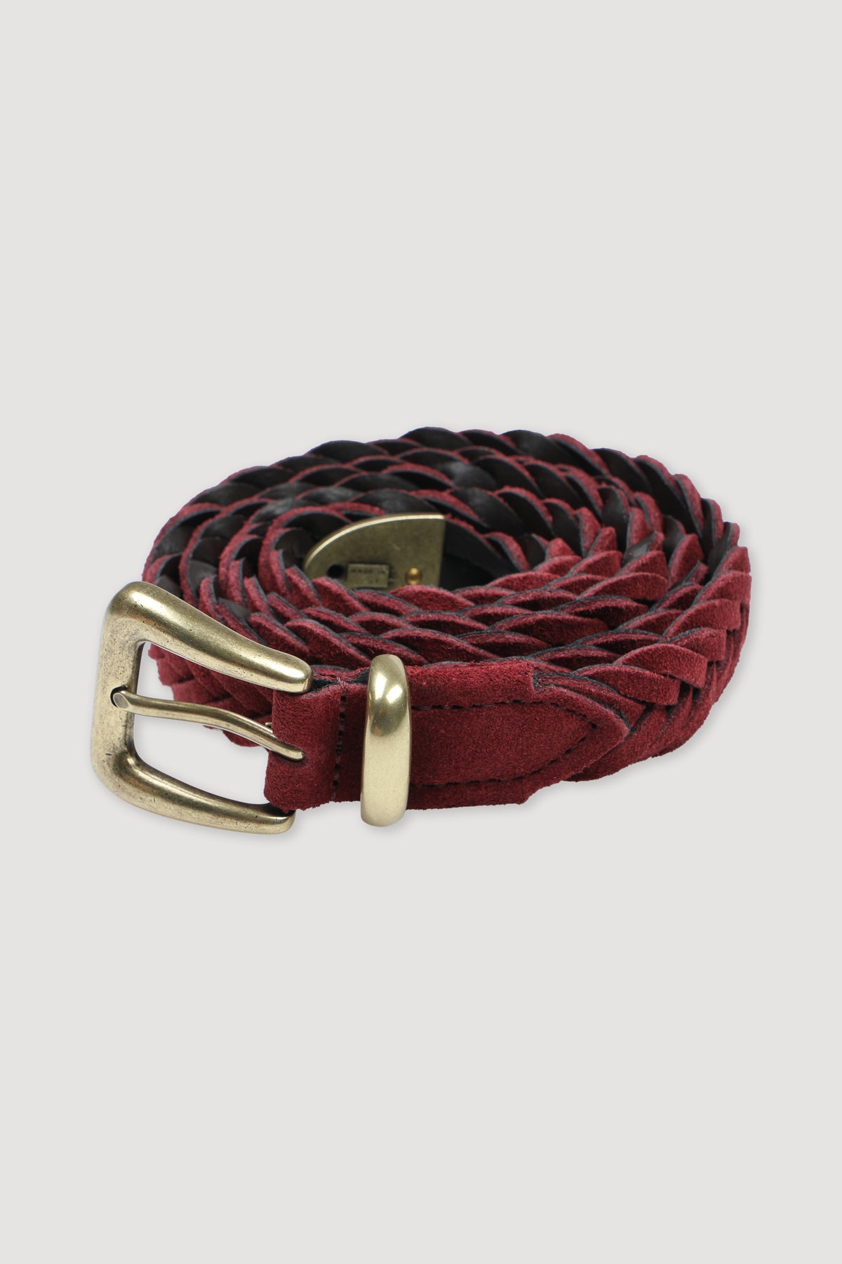 Cintura in suede intrecciata - Bordeaux