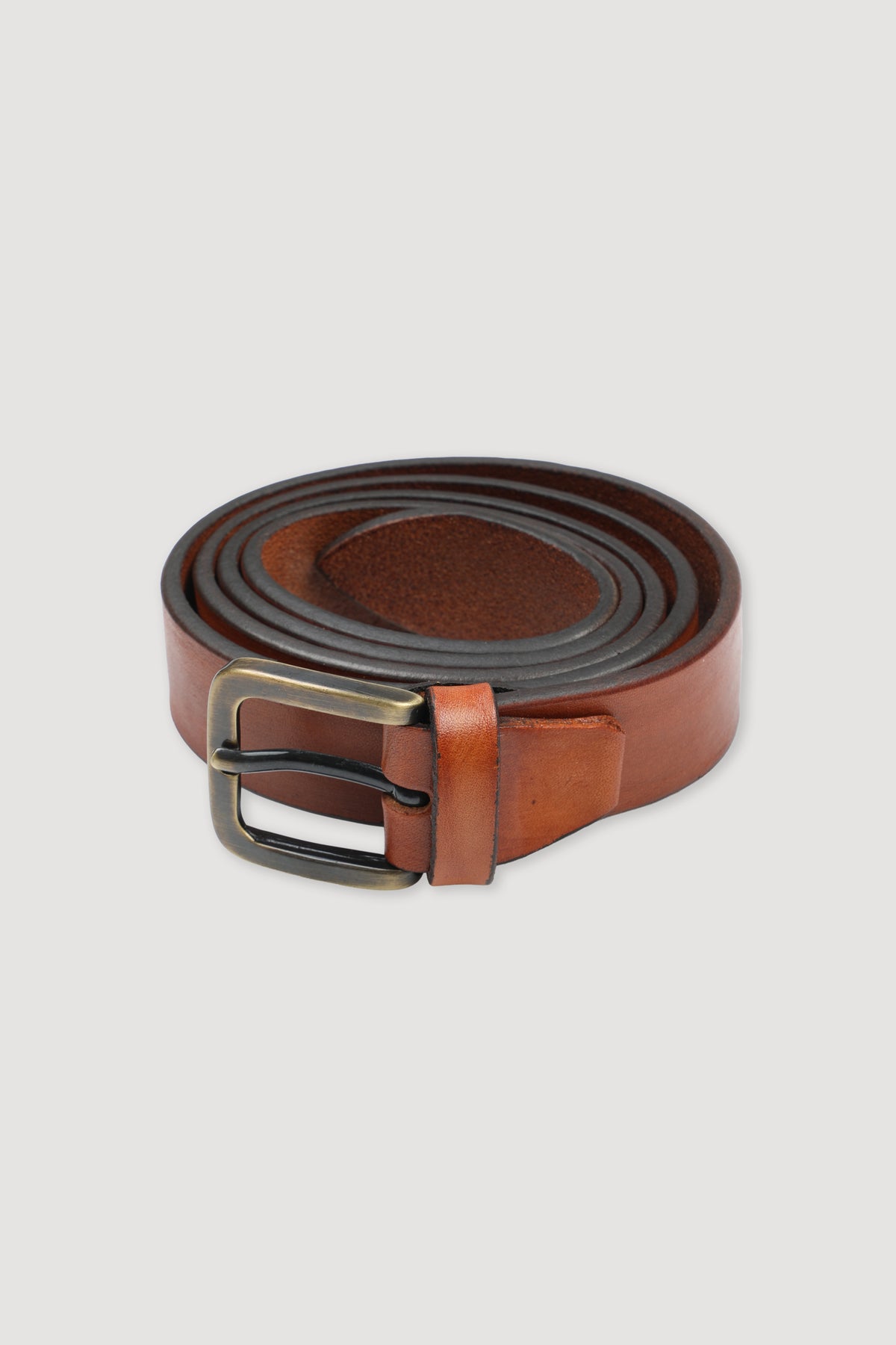 Cintura in pelle con effetto vintage - Marrone