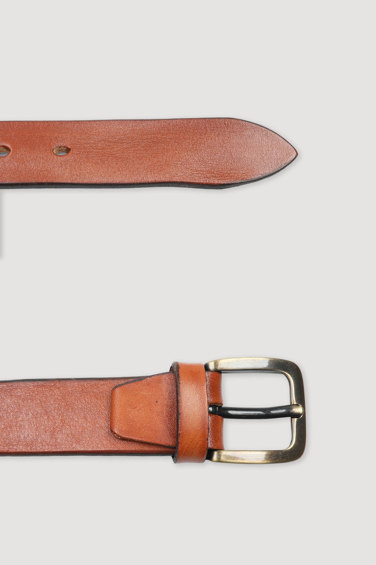 Cintura in pelle con effetto vintage - Marrone